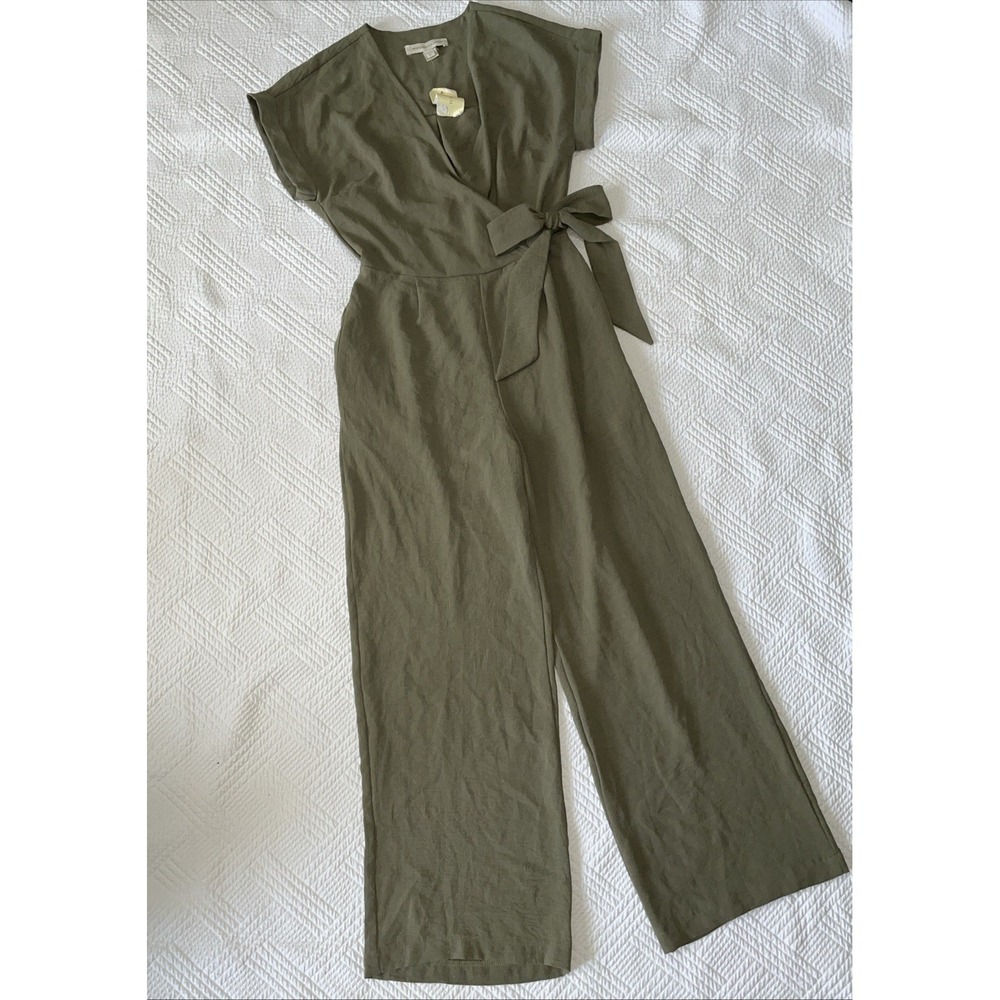 Monteau Olive Green Wrap Jumpsuit
